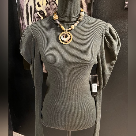 💕NWT-BEAUTIFUL CYRUS OLIVE GREEN SWEATER Sz S💕💕 - Picture 2 of 6